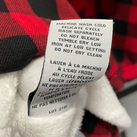 [M] BC Clothing Women’s Red & Black Plaid Snap Button Shacket With Fleecy Lining - Picture 14 of 15